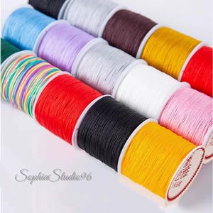 Colorful Nylon Beading Cord: Thickness 0.8mm, Length 50 Meters