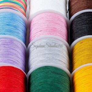 Colorful Nylon Beading Cord: Thickness 0.4mm, Length 100 Meters