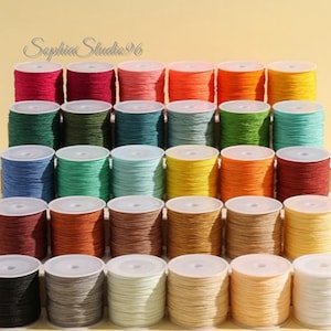 19 Colors Nylon Beading Cord: Thickness 0.8mm, Length 50 Meters