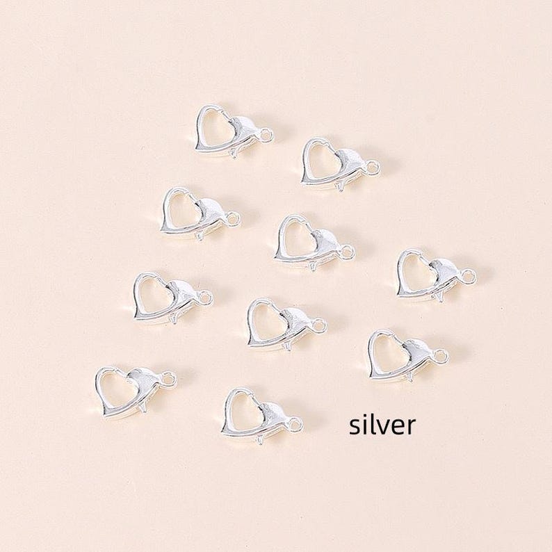 Trigerred Word Rounded 5pcs 18K Gold Plated Heart Lobster Clasp, Lobster Claw Clasp, Bracelet ...