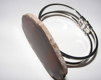 brown agate stone bracelet