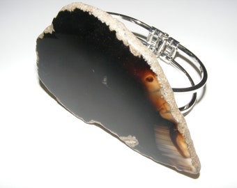 dark brown agate cuff