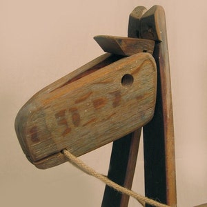 The Rocking Green Horse, recycled oak wine barrel staves, one of a kind piece image 3