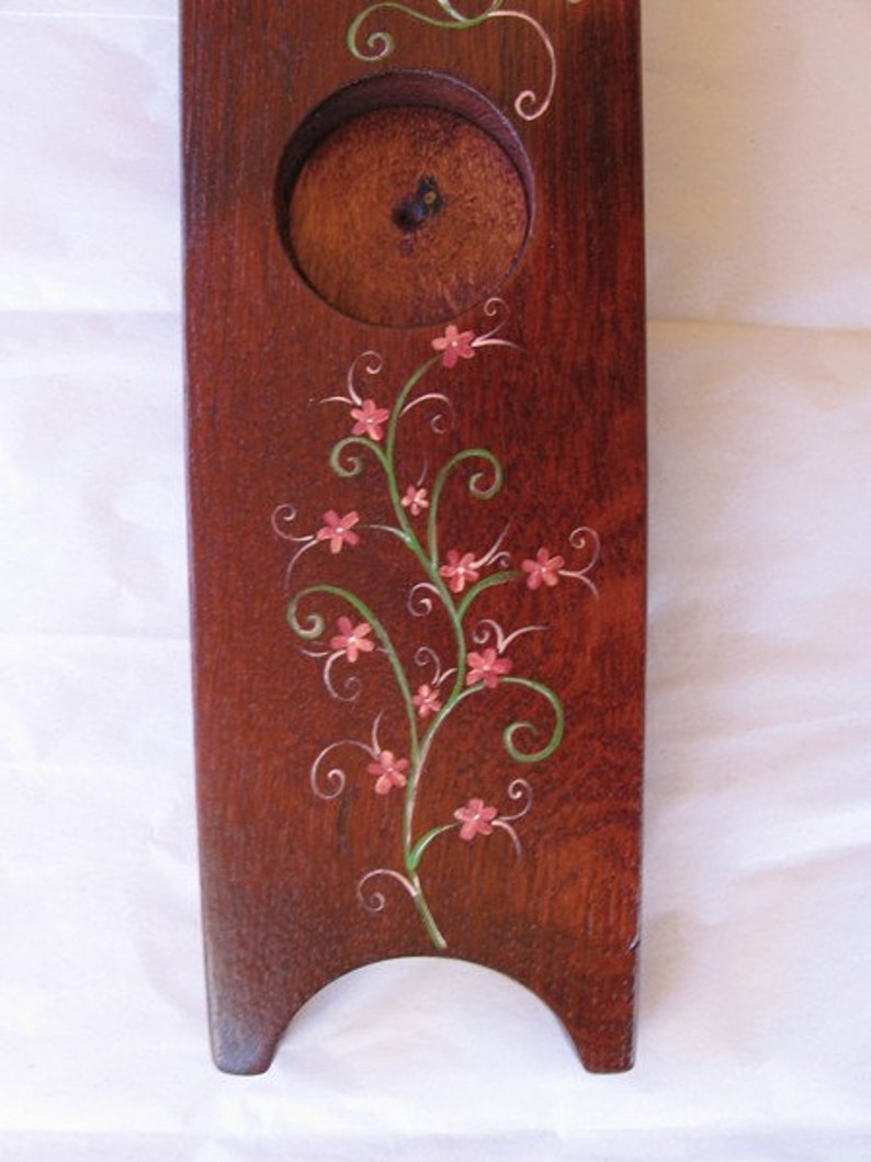 Hand Painted Finest Oak Wine Barrel Stave Candle Holder, 5 Candles