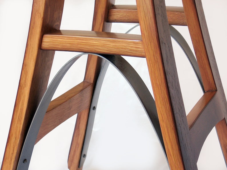 Eiffel, barstool recycled oak wine barrel high stool image 5