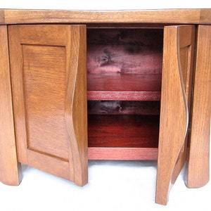 Elf, small oak cabinet bench recycled wine fermentation tanks, shoe storage image 3
