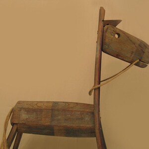 The Rocking Green Horse, recycled oak wine barrel staves, one of a kind piece image 4