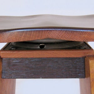 Twister, swivel stool recycled oak wine barrel staves, ergonomic seat, limited edition zdjęcie 5