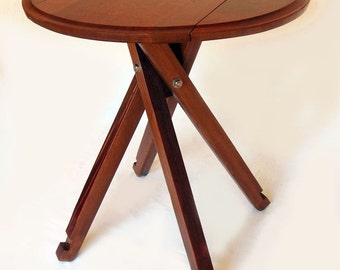 The Windmill, Four legs Drop Leaf Bistro Table, Recycled Oak Wine Barrel