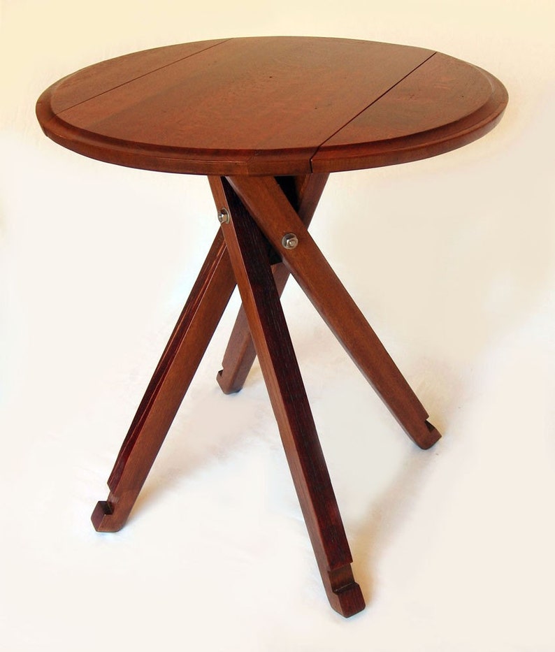 The Windmill Four Legs Drop Leaf Bistro Table Recycled Oak Etsy