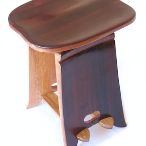 Twister, swivel stool recycled oak wine barrel staves, ergonomic seat, limited edition image 1