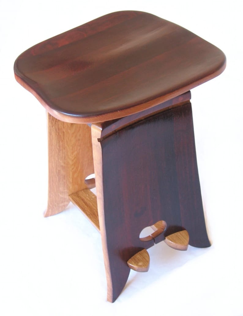 Twister, swivel stool recycled oak wine barrel staves, ergonomic seat, limited edition image 1