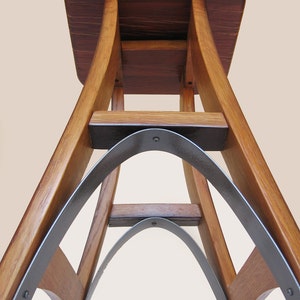 Eiffel, barstool recycled oak wine barrel high stool image 1