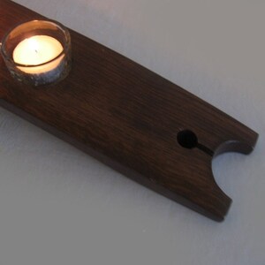 The Moonlight, Finest Oak Wine Barrel Stave Candle Holder 5 or 7 candles, elegantly recycled wood, choose your color image 2