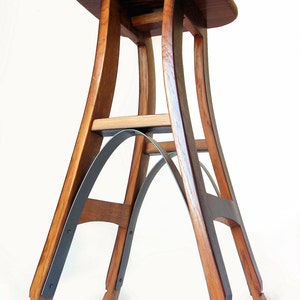 Eiffel, barstool recycled oak wine barrel high stool image 2