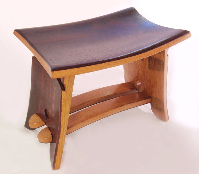 The Emperor Seat, recycled oak wine barrel staves gorgeous stool, small bench image 4