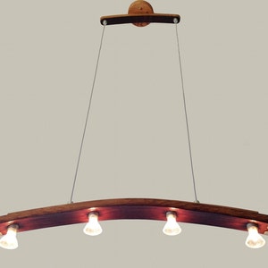 Saba, recycled wine barrel stave pendant light, kitchen island lighting image 4