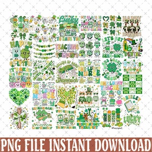 St. Patrick's Day Bundle Png, Valentine Mega Bundle png, Happy St. Patrick's Day Png, Lucky png, Shamrocks png, St. Patrick's Day Png