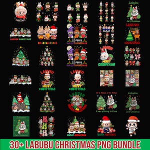 30+ Labubu Monster Merry Christmas Bundle Png, Christmas Labubu PNG Bundle, Labubu PNG Bundle, Xmas Labubu Lover Gift, Monster Labubu Png