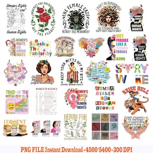 25+ Designs Bundle Women Rights Png, Strong Woman Png, Feminist Future, Girl Power Png, Positive, Female Right Png, Anti Trump Png