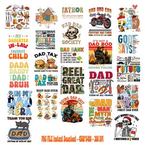 30+ Father&#39;s Day PNG Bundle, Best Dad Ever Png, Sublimation Design, Digital Download, Dad Shirt, Dad PNG, Happy Father&#39;s Day