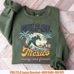 Gulf of Mexico PNG, Gulf Retro Coast Png, Texas Alabama Mississippi Florida Beach Png, Png Sublimation, Digital Download