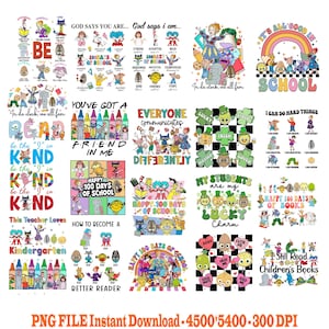 Bundle Read Children's Books PNG, Teacher Library Club Kindergarten, Read Children's Book Characters PNG, Teacher Quotes, PreK 1st 2nd Grade