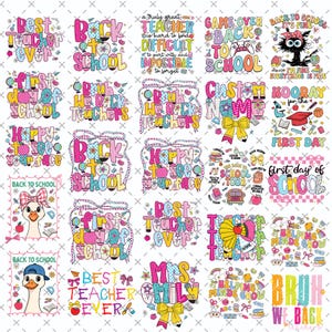 40+ Back to School PNG Bundle, Teacher Coquette First Day of School Shirt Design, Girly Pink Bow Sublimation, Pre-k 1st/2nd/3rd/4th Grade