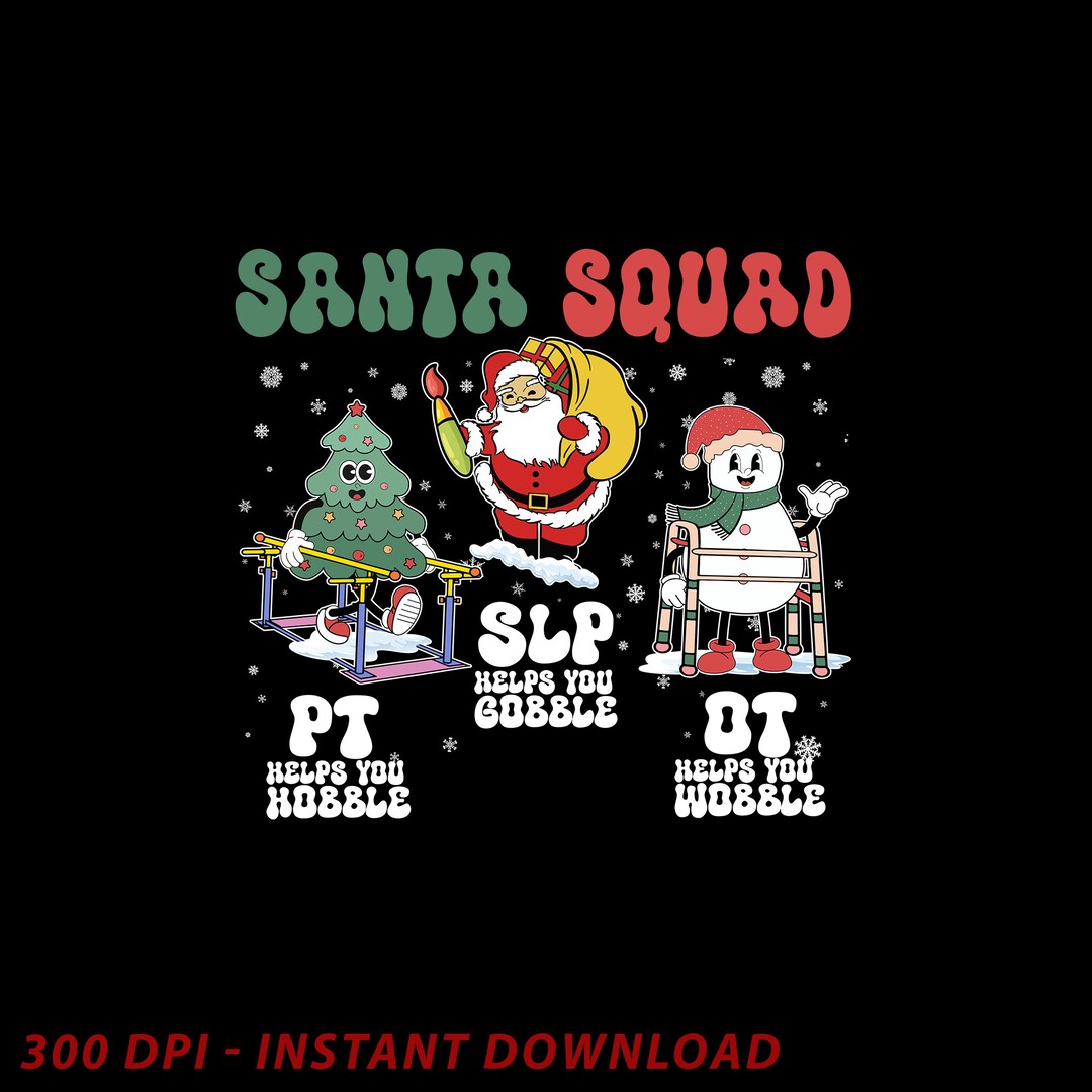 Therapy Squad Christmas Png, Santa Claus Png, Nurse Physiotherapist Png ...