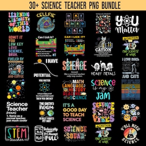 30+ Science Teacher Png Bundle, Science Lover Png, Science Student, Science Png, Chemistry Biology Physics Shirt Designs, School Vibes Png
