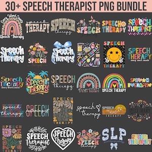 Speech Therapy Png Bundle, Speech Language Pathologist Work Png, Motivational Quotes Png, Coffee Speech Repeat SLP Life Rainbow Floral
