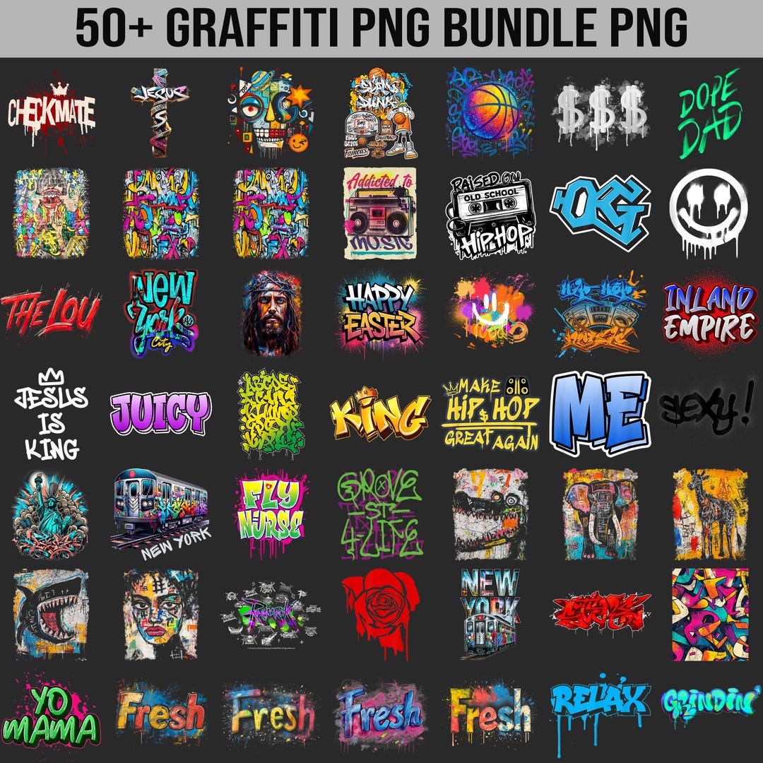 50+ Graffiti PNG Bundle PNG, Urban Graffiti Design Bundle , Street Art ...