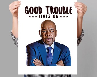 Cartel de protesta &quot;Los problemas persisten&quot; (imprimible), John Lewis, cartel anti-Trump para marzo, cartel de activismo político, descarga digital