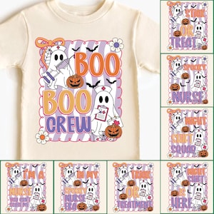 Nurse Halloween Coquette Png, Cute Spooky Nurse Shirt Design, Funny Ghost Nurse Png, Preppy Halloween Nurse Png, ER Nurse Sublimation