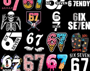 15+ Six Seven 6 7 Meme PNG, Viral TikTok Phrase Funny Saying PNG, Internet Joke Digital Design, Trending Social Media Humor Bundle