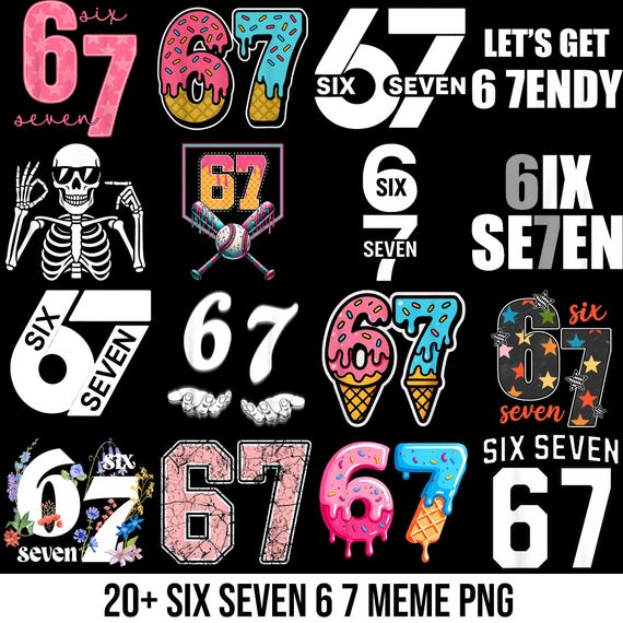 15+ Six Seven Meme PNG, Viral Tiktok Phrase Funny Saying PNG