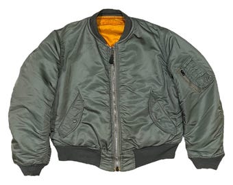 Vintage 90s ALPHA INDUSTRIES Reversible Flight MA-1 Bomber Jacket