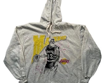 very rare vintage jacket hoodie magic johnson LA lakers los angeles starter NBA basketball