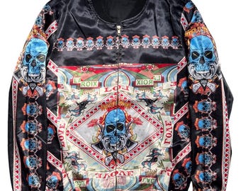 very rare vintage jacket bomber christian lacroix skull art printed