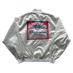 Chaqueta vintage muy rara de la universidad Budweiser, el rey de las cervezas.
