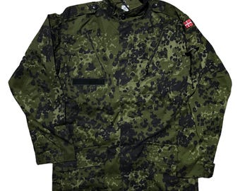 Chaqueta vintage muy rara del ejército danés, M84, camuflaje flecktarn con manchas.
