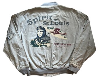 very rare vintage jacket flight bomber ameco printed painting