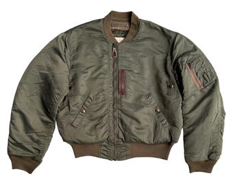 Medium 40s B-15 Style Cotton Bomber Jacket / 1940s 1950s Air Force