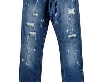 Pantalones vaqueros vintage muy raros Dolce & Gabbana desgastados y rotos