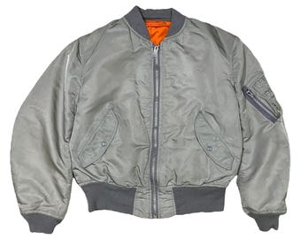 90s USA製 ALPHA ma-1 bomber jacket SILVER ALPHA INDUSTRIES Reversible Flight MA-1 Bomber Jacket Silver