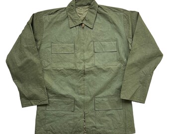 Vintage US Army Quilted Canvas Jacket: Vietnam War Era Liner