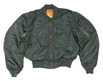 Vintage Bomber Jacket 2XL 80s MA-1 Reversible Black Zip - Etsy