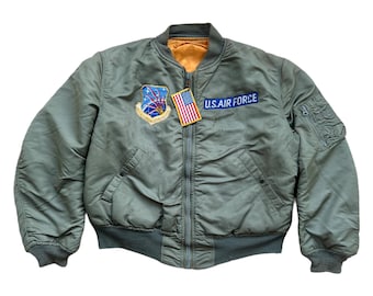 Vintage 90s Alpha Industries MA-1 Bomber Jacket Military
