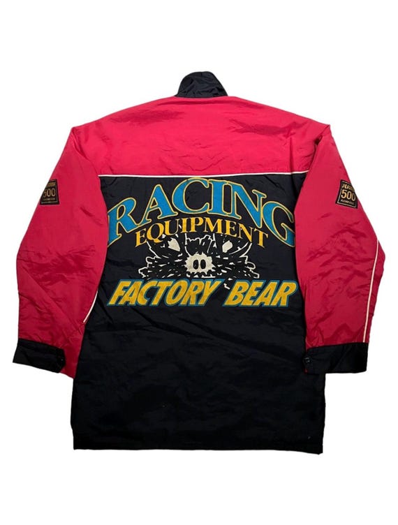 very rare vintage jacket plicana racing equipment factory bear 500 multi pocket