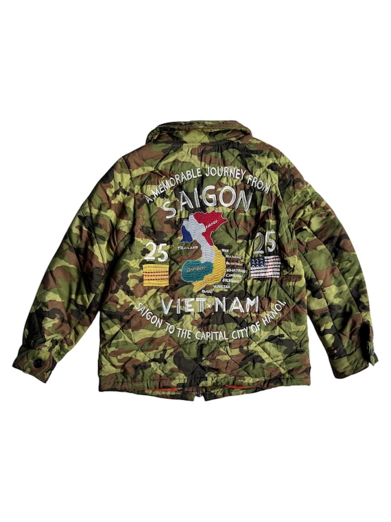 Very Rare Vintage Jacket Souvenir Sukajan Vietnam War Map Saigon